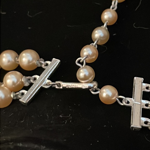 Vintage Champagne Pearl Necklace/Earring Set - Picture 3 of 6